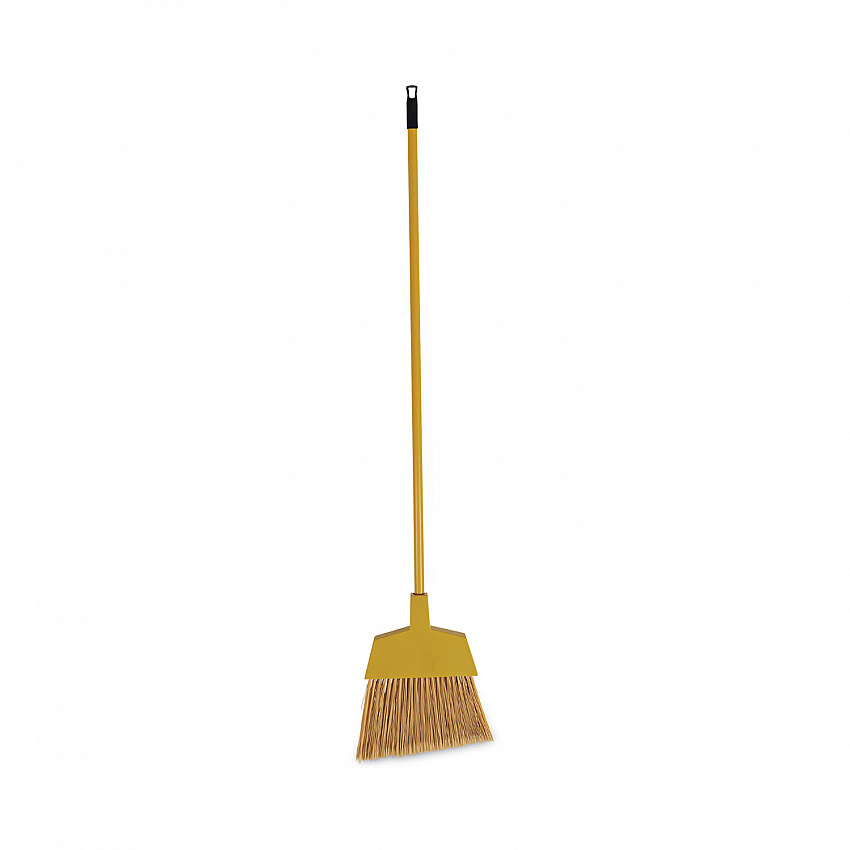 Corn Fiber Angled-Head Lobby Brooms, 55" Length, Yellow, 12/Carton (BRMAXIL)