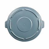 BRUTE Self-Draining Flat Top Lids for 10 gal Round BRUTE Container, 15.91" Diameter, Gray, 6/Carton (260900GRAYCT)