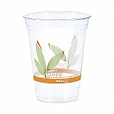 Bare Eco-Forward RPET Cold Cups, 16 oz to 18 oz, Plastic, Leaf Design, 50/Pack (RTP16DBAREPK)