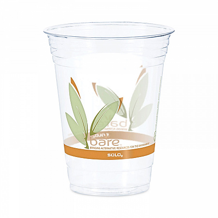 Bare Eco-Forward RPET Cold Cups, 16 oz to 18 oz, Plastic, Leaf Design, 50/Pack (RTP16DBAREPK)