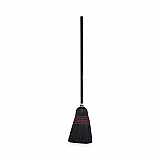 Flagged Tip Poly Bristle Janitor Brooms, 10 x 58.5, Wood Handle, Natural/Black, 12/Carton (930BP)
