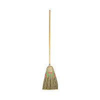 Parlor Broom, Yucca/Corn Fiber Bristles, 56" Overall Length, Natural, 12/Carton (926YCT)