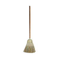 Corn/Fiber Brooms, Corn/Synthetic Fiber Bristles, 60" Overall Length, Gray/Natural, 6/Carton (BR10002)