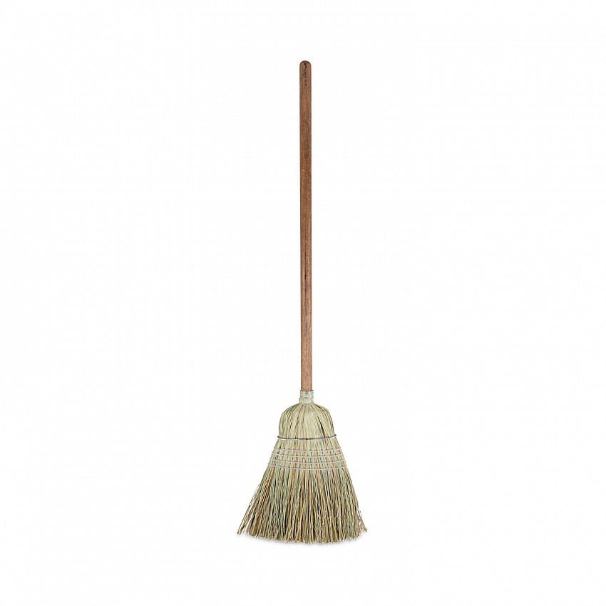 Corn/Fiber Brooms, Corn/Synthetic Fiber Bristles, 60" Overall Length, Gray/Natural, 6/Carton (BR10002)