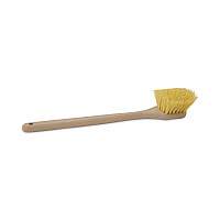 Utility Brush, Cream Polypropylene Bristles, 5.5" Brush, 14.5" Tan Plastic Handle (4320)