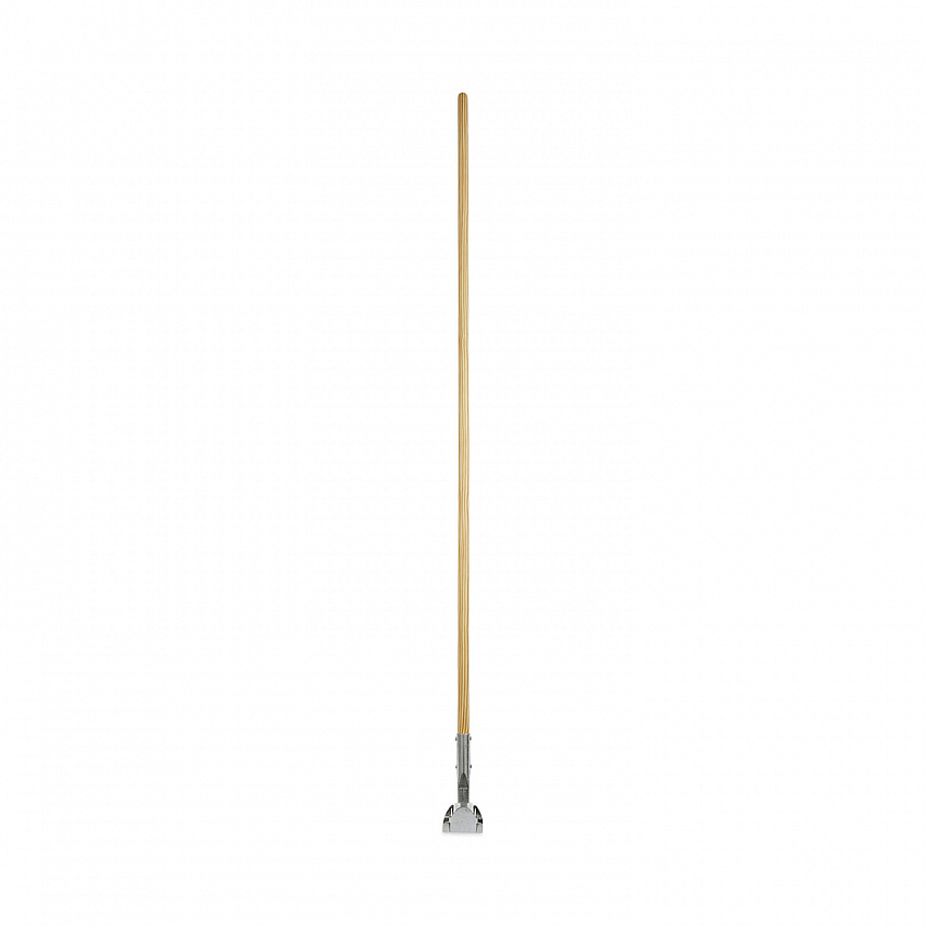 Clip-On Dust Mop Handle, Lacquered Wood, Swivel Head, 1" dia x 60", Natural (1490)