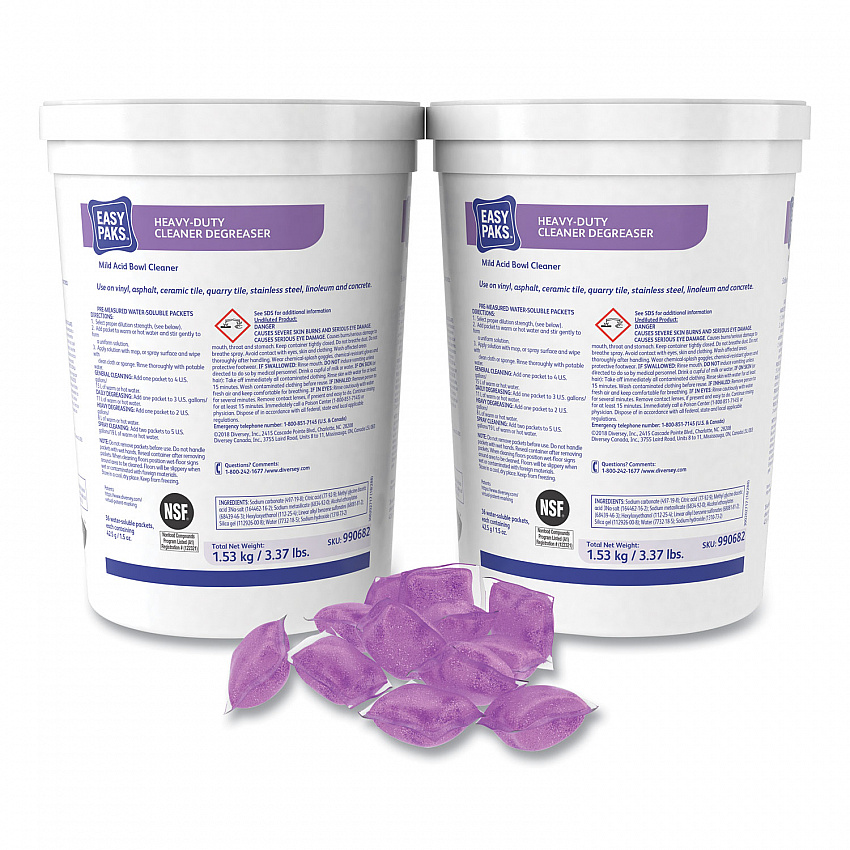 Heavy-Duty Cleaner/Degreaser, 1.5 oz Packet, 36/Tub, 2 Tubs/Carton (990682)
