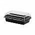 Creative Carryouts Hinged Plastic Hot Deli Boxes, 24 oz, 7.87 x 5.4 x 2.1, Black/Clear, 200/Carton (846612PS94)