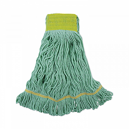 EcoMop Looped-End Mop Head, Recycled Fibers, Large Size, Green, 12/Carton (1200LCT)