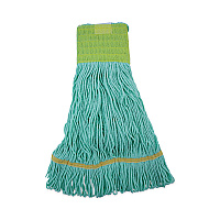 EcoMop Looped-End Mop Head, Recycled Fibers, Medium Size, Green, 12/Carton (1200MCT)