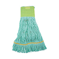 EcoMop Looped-End Mop Head, Recycled Fibers, Medium Size, Green (1200MEA)