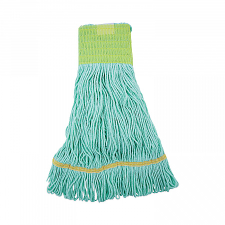 EcoMop Looped-End Mop Head, Recycled Fibers, Medium Size, Green (1200MEA)