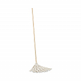 Handle/Deck Mops, #12 White Cotton Head, 48" Natural Wood Handle, 6/Pack (112C)
