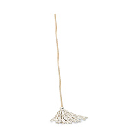 Handle/Deck Mops, #12 White Cotton Head, 48" Natural Wood Handle, 6/Pack (112C)