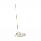 Handle/Deck Mops, #16 White Cotton Head, 48" Natural Wood Handle (116C)
