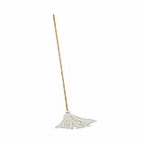 Handle/Deck Mops, #16 White Rayon Head, 48" Natural Wood Handle (116R)