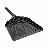 Metal Dust Pan, 12 x 14, 5" Handle, 20-Gauge Steel, Black, 12/Carton (04212)