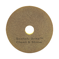 Clean and Shine Pad, 15" Diameter, Brown, 5/Carton (09540)
