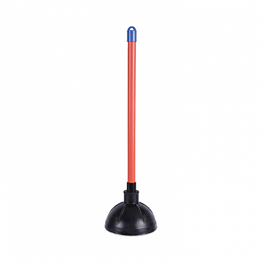 Toilet Plunger, 18" Plastic Handle, 5.63" dia, Red/Black, 6/Carton (09201)