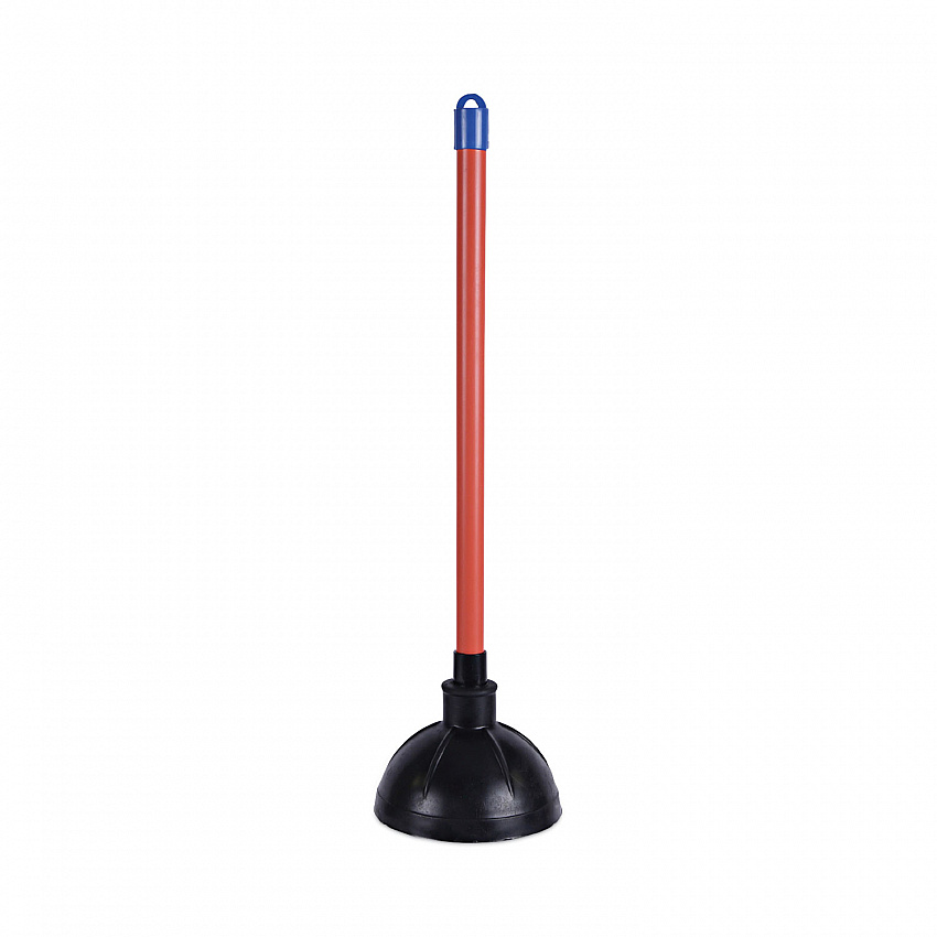 Toilet Plunger, 18" Plastic Handle, 5.63" dia, Red/Black (09201EA)