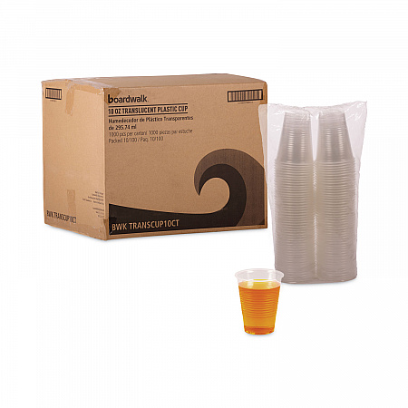 Translucent Plastic Cold Cups, 10 oz, 100/Sleeve, 10 Sleeves/Carton (TRANSCUP10CT)