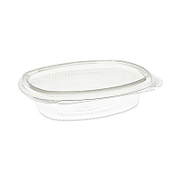 EarthChoice Recycled PET Hinged Container, 8 oz, 4.92 x 5.87 x 1.32, Clear, Plastic, 200/Carton (0CA910080000)