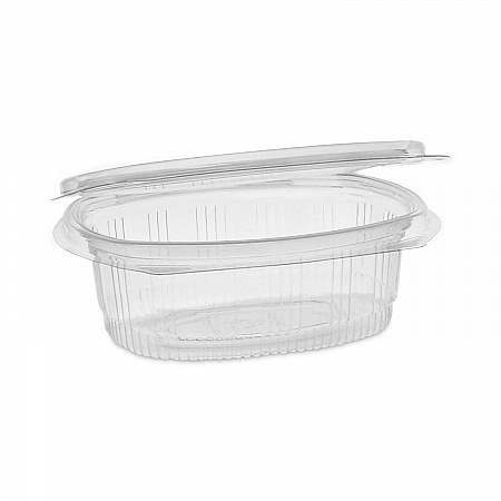 EarthChoice Recycled PET Hinged Container, 12 oz, 4.92 x 5.87 x 1.89, Clear, Plastic, 200/Carton (0CA910120000)