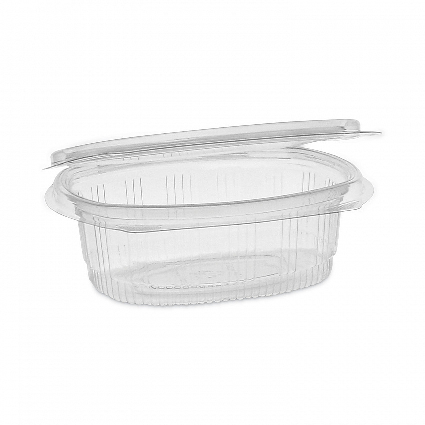 EarthChoice Recycled PET Hinged Container, 12 oz, 4.92 x 5.87 x 1.89, Clear, Plastic, 200/Carton (0CA910120000)