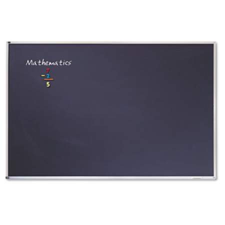 Quartet Porcelain Black Chalkboard w/Aluminum Frame, 72" x 48", Silver (PCA406B)