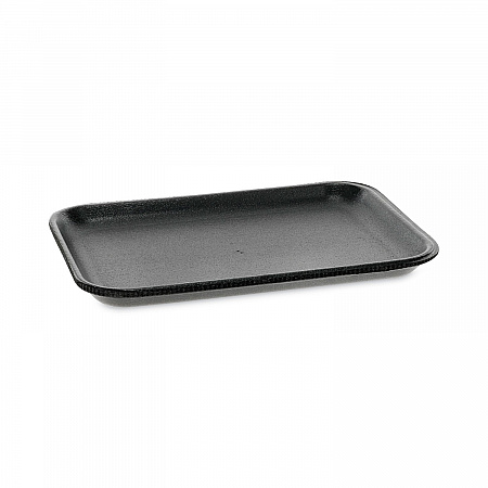 Supermarket Tray, #2S, 8.2 x 5.7 x 0.65, Black, Foam, 500/Carton (0TFB02S00000)