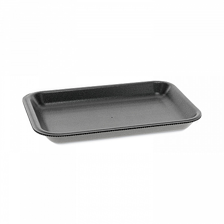 Supermarket Tray, #2, 8.2 x 5.7 x 0.91, Black, Foam, 500/Carton (0TFB00200000)