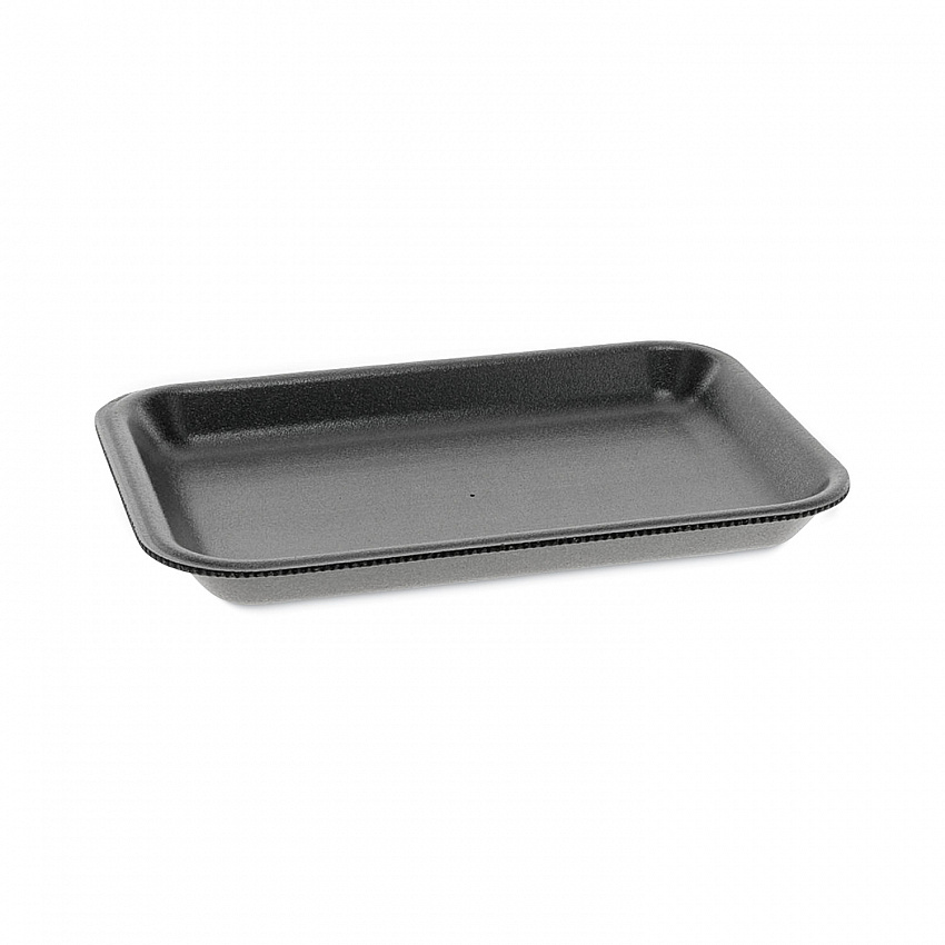 Supermarket Tray, #2, 8.2 x 5.7 x 0.91, Black, Foam, 500/Carton (0TFB00200000)