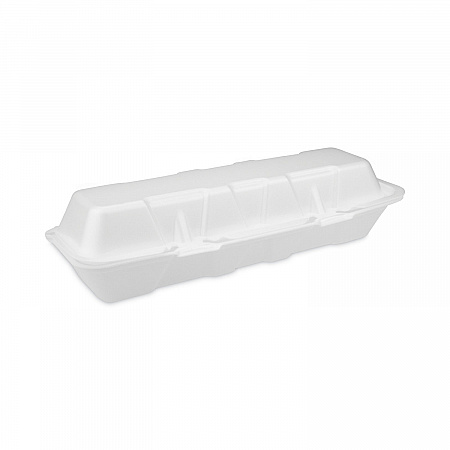 Foam Hinged Lid Containers, Dual Tab Lock Hoagie, 13 x 4.5 x 3, White, 250/Carton (0TH1X267000Y)