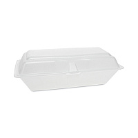Foam Hinged Lid Containers, Single Tab Lock Hoagie, 9.8 x 5 x 3.3, White, 560/Carton (0TH10099Y000)