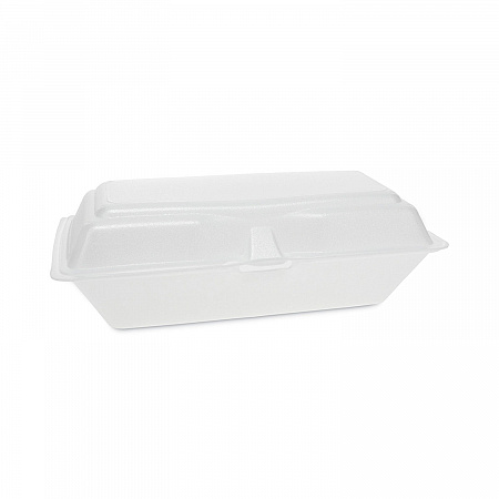 Foam Hinged Lid Containers, Single Tab Lock Hoagie, 9.8 x 5 x 3.3, White, 560/Carton (0TH10099Y000)