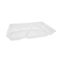 Foam School Trays, 6-Compartment Tray, 8.5 x 11.5 x 1.25, White, 500/Carton (0TH10601SGBX)