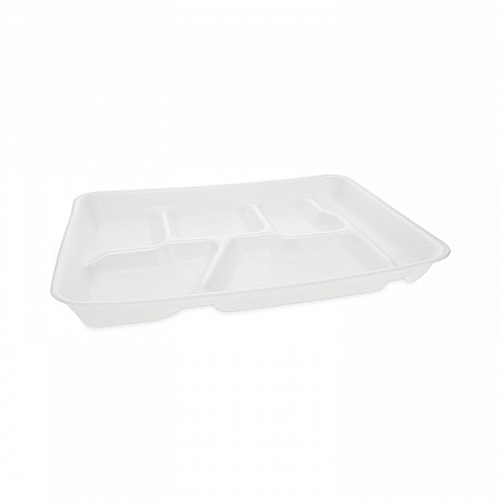 Foam School Trays, 6-Compartment Tray, 8.5 x 11.5 x 1.25, White, 500/Carton (0TH10601SGBX)