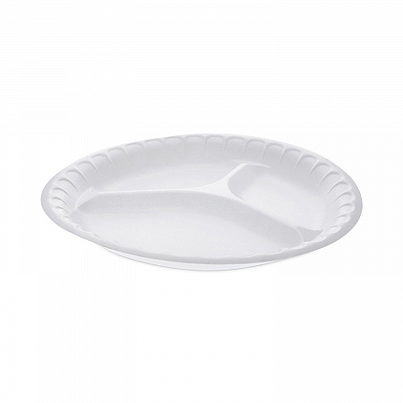 Placesetter Satin Non-Laminated Foam Dinnerware, 3-Compartment Plate, 10.25