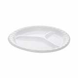 Placesetter Deluxe Laminated Foam Dinnerware, 3-Compartment Plate, 10.25" dia, White, 540/Carton (0TK10044000Y)