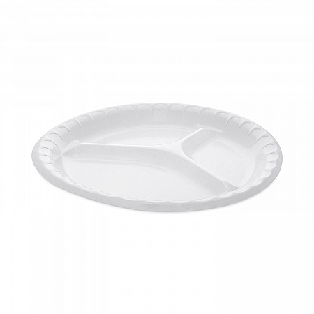Placesetter Deluxe Laminated Foam Dinnerware, 3-Compartment Plate, 10.25