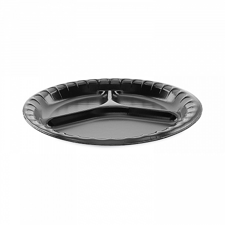 Placesetter Deluxe Laminated Foam Dinnerware, 3-Compartment Plate, 10.25
