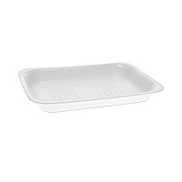 Meat Tray, #2, 8.4 x 5.9 x 1.2, White, Foam, 500/Carton (51P102FS)