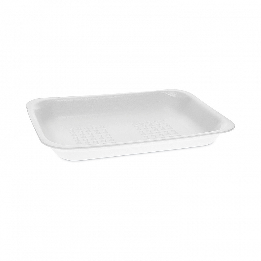 Meat Tray, #2, 8.4 x 5.9 x 1.2, White, Foam, 500/Carton (51P102FS)