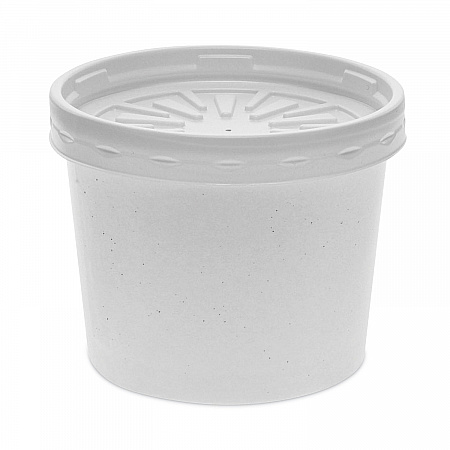 Paper Round Food Container and Lid Combo, 12 oz, 3.8