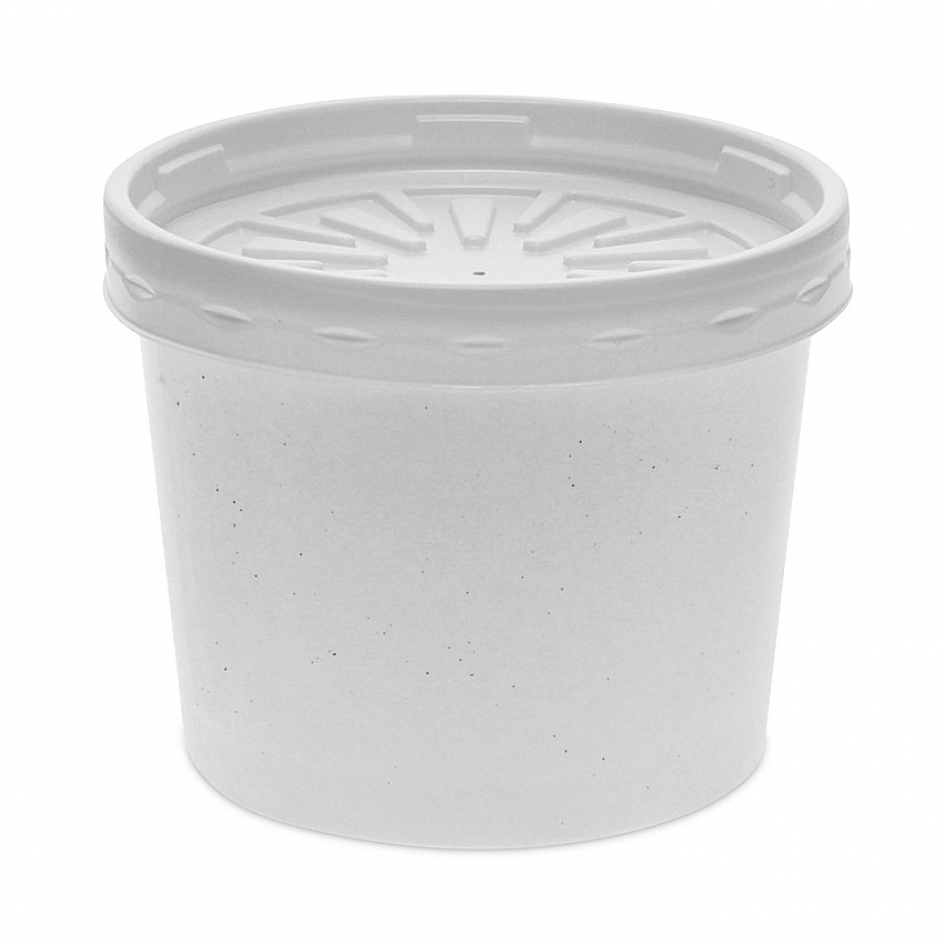 Paper Round Food Container and Lid Combo, 12 oz, 3.8" Diameter x 3" h, White, 250/Carton (D12RBLD)