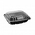 EarthChoice Vented Dual Color Microwavable Hinged Lid Container, 66 oz, 10.5 x 9.5 x 3.1, Black/Clear, Plastic, 132/Carton (DC109100B000)