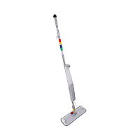 Bucketless Microfiber Mop System, 5 x 18 Blue Microfiber Head, 59" Gray Aluminum/Polypropylene Handle (BWMS16MFM)
