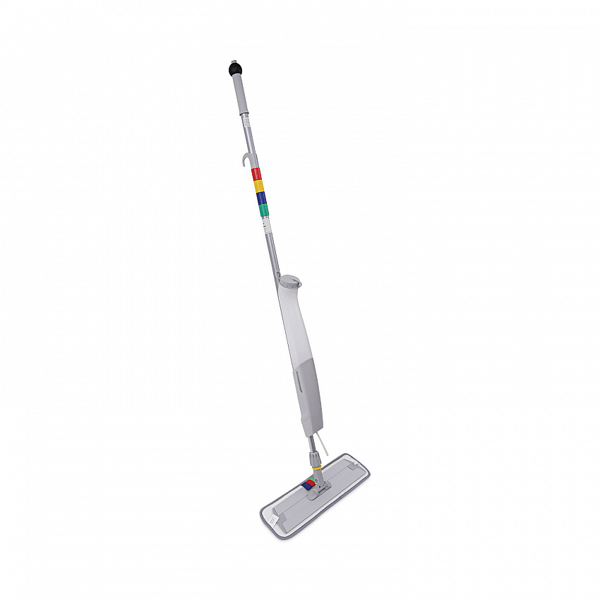 Bucketless Microfiber Mop System, 5 x 18 Blue Microfiber Head, 59" Gray Aluminum/Polypropylene Handle (BWMS16MFM)