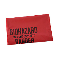 Linear Low Density Health Care Trash Can Liners, 16 gal, 1.3 mil, 24" x 32", Red, Flat Pack, 250/Carton (IW2432R)