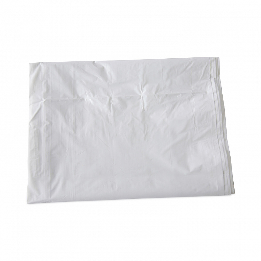 Linear Low Density Industrial Can Liners, 60 gal, 0.9 mil, 38" x 58", White, Flat Pack, 100/Carton (W3858X)